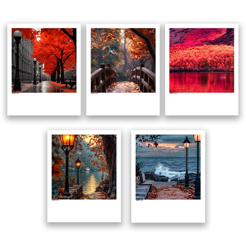 آویز تزیینی عرش مدل فانتزی منظره طبیعت کد Asa1134 مجموعه پنج عددی