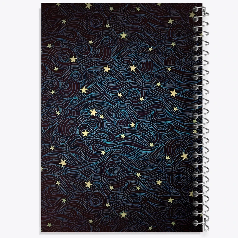 دفتر ژورنال نویسی 50 برگ خندالو مدل نقطه ای طرح شب و ستاره کد N2898