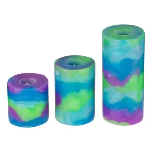 شمع بدون بو مدل مرمریت B-5 زمان اتمام 80 ساعت بسته 3 عددی