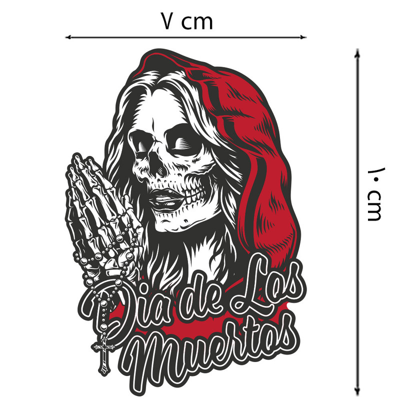 استیکر خودرو طرح روز مرده ها اسکلت دختر کد sw1