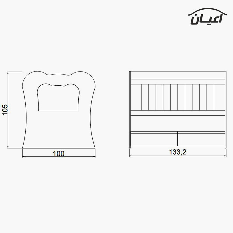 تختخواب کودک اعیان مدل FH405