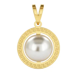 آویز گردنبند طلا 18 عیار زنانه طلا و جواهر ویانا طرح مروارید ورساچه