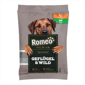 تشویقی سگ رومئو مدل Twister mit Geflugel & Wild وزن 160 گرم
