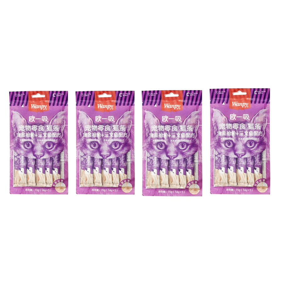 بستنی گربه ونپی مدل ماهی سالمون 280 گرم 4 بسته 5 عددی