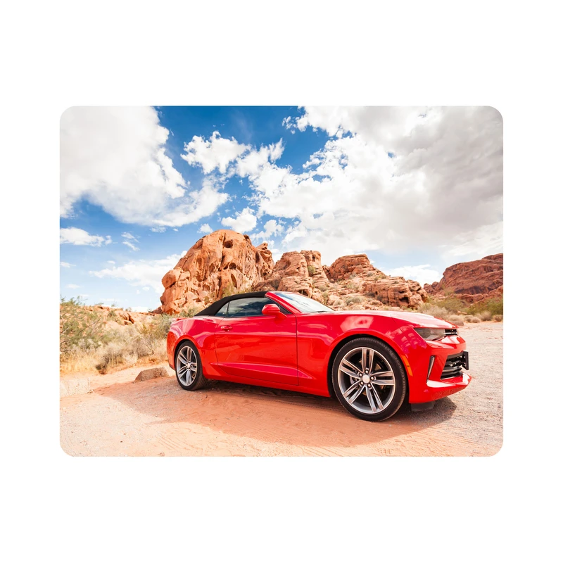 ماوس پد اطلس آبی طرح ماشین و بیابان و صخره مدل T1856