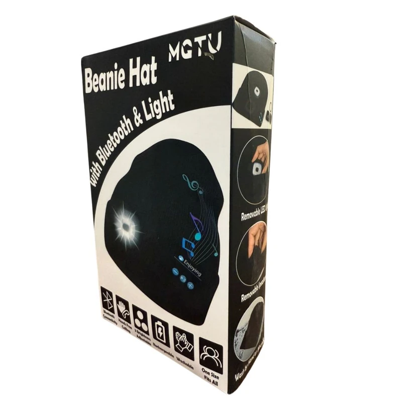 عکس شماره 4 : کلاه بافتنی مدل موزیکال اسپیکردار-بلوتوثی و چراغ قوه دار