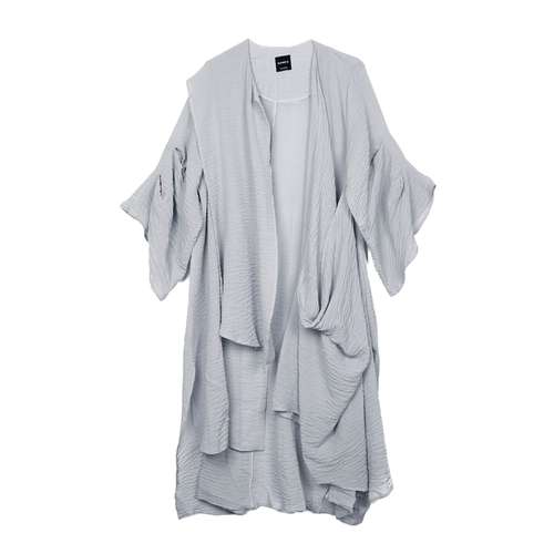 مانتو زنانه گردیه مدل تابستانی کد 166111 رنگ طوسی روشن