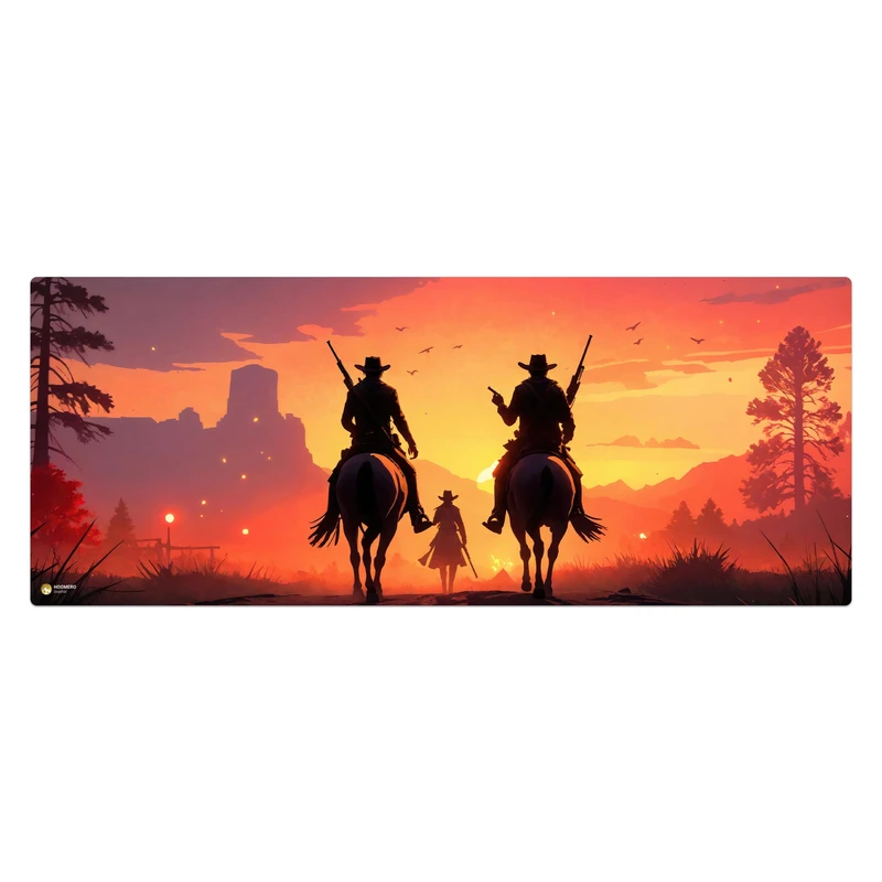 ماوس پد هومرو مدل HX214 طرح Red Dead سایز 40x100 سانتی‌متر