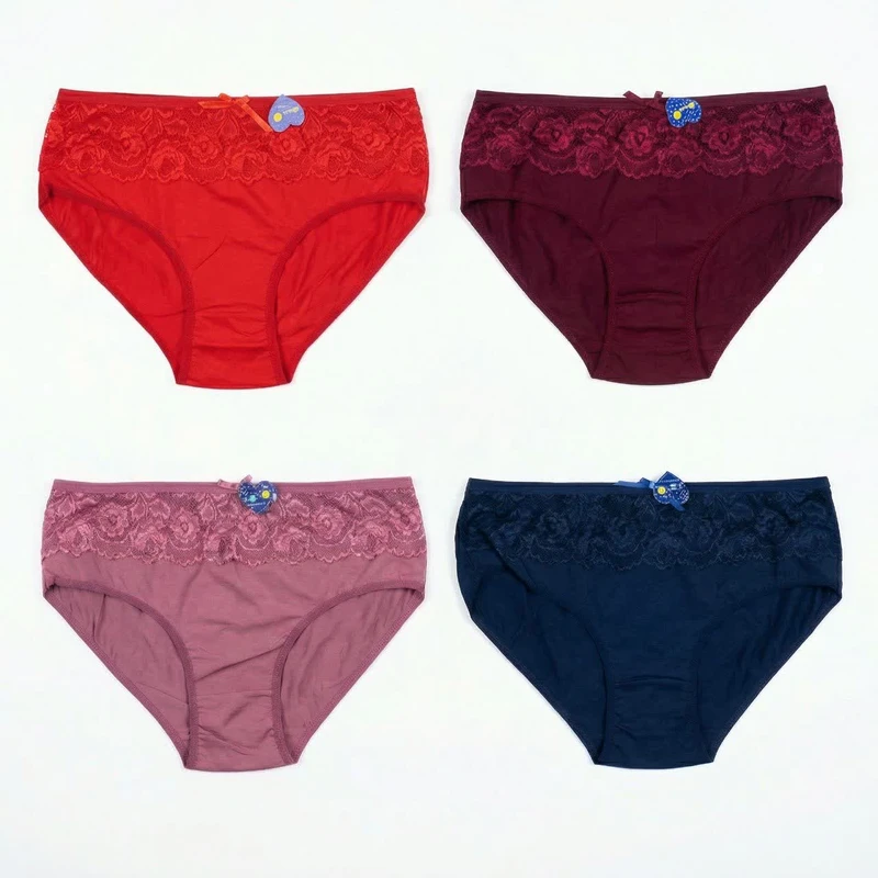 شورت زنانه مدل نخ پنبه L4475 بسته 4 عددی