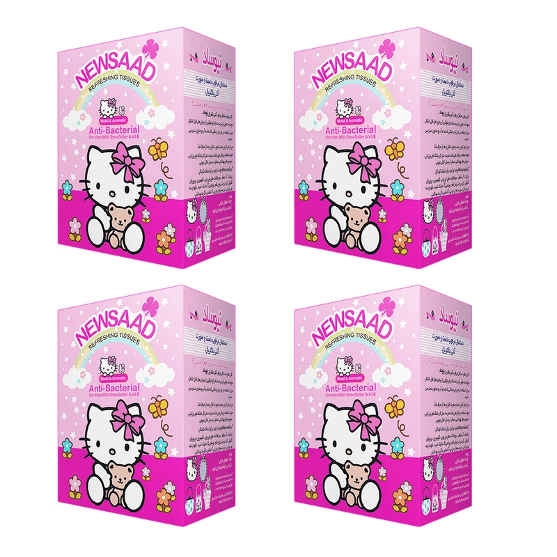 دستمال مرطوب کودک نیوساد مدل girl 04 چهار بسته 12 عددی