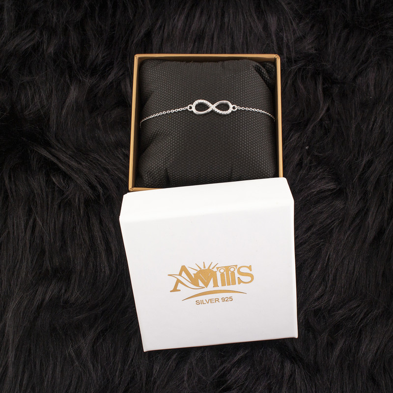 دستبند نقره زنانه مدل بینهایت AVN_D366