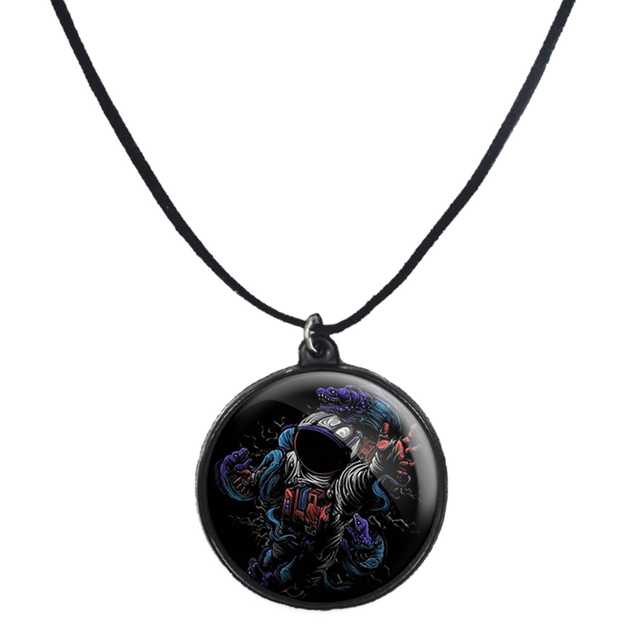 گردنبند پرمانه طرح فضانورد کد pmb.10454 مدل دو طرفه