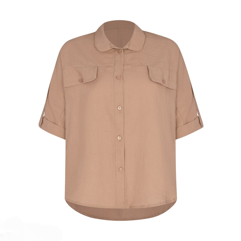 شومیز آستین سه ربع یقه ایستاده زنانه مدل Ta1