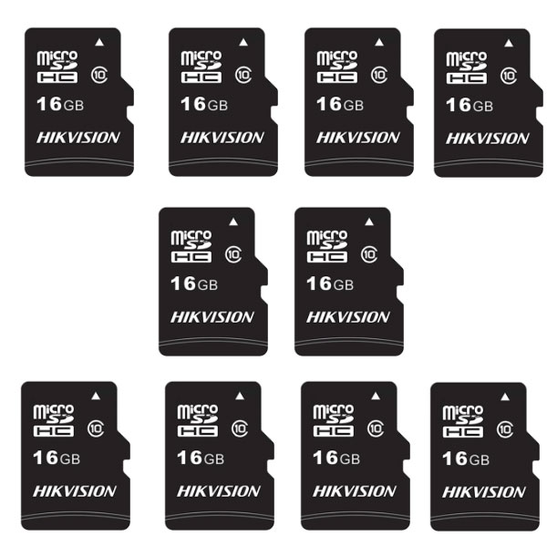 کارت حافظه‌ microSDXC هایک ویژن کلاس 10 استاندارد UHS-I U1 سرعت 80MBps ظرفیت 16 گیگابایت بسته 10 عددی