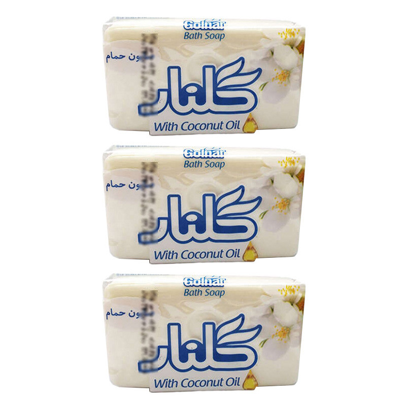صابون شستشو مرطوب‌کننده بدن گلنار مدل YBX  مناسب برای پوست معمولی وزن 130 گرم بسته 3 عددی