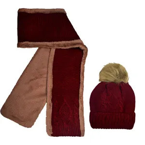 ست کلاه و شال گردن بافتنی بچگانه مدل P-74023