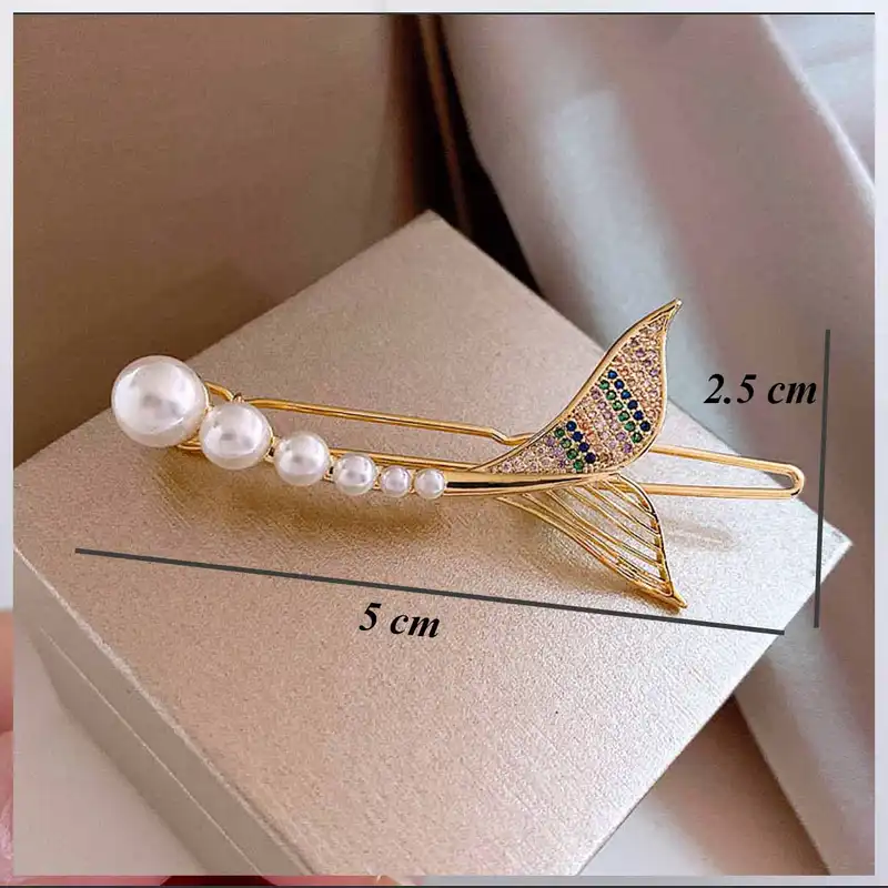 گیره مو زنانه مدل پری دریایی نگینی کد 00535