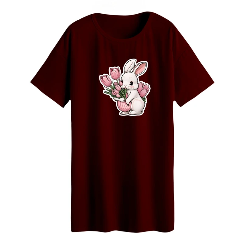 تی شرت لانگ زنانه مدل خرگوش فانتزی کد02