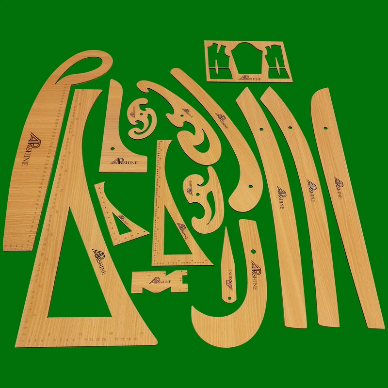  خط کش خیاطی آرشاین مدل AR16  مجموعه 16 عددی