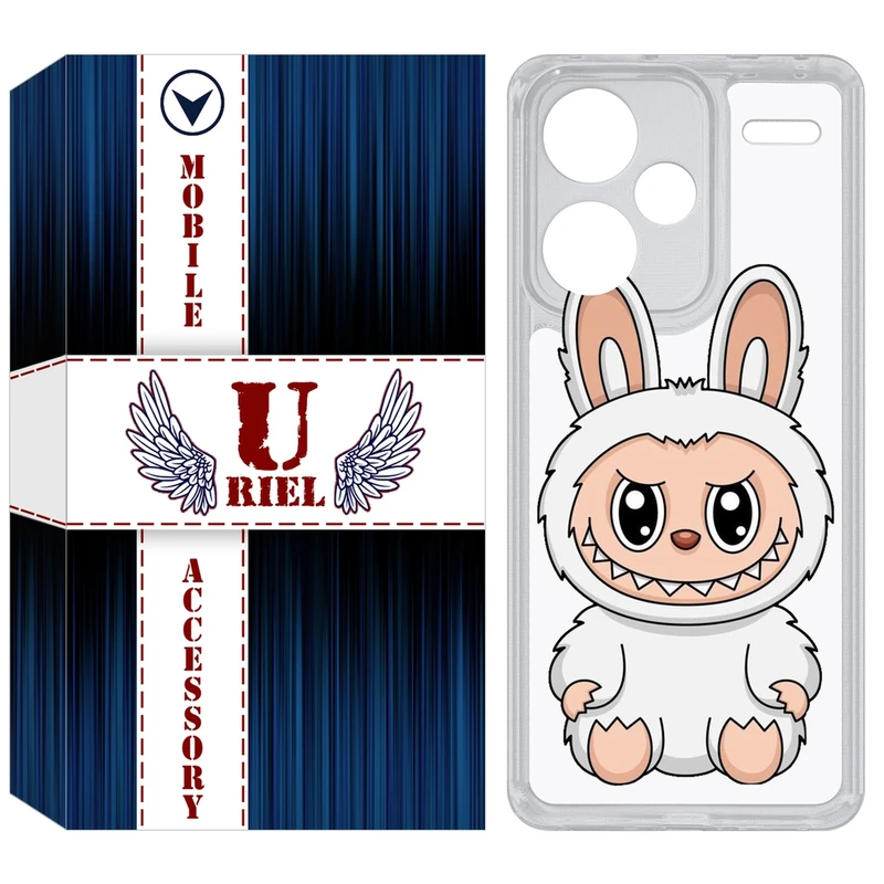 کاور یوریل مدل Clear کد 113 طرح لبوبو Labubu مناسب برای گوشی موبایل شیائومی Redmi Note 13 Pro Plus