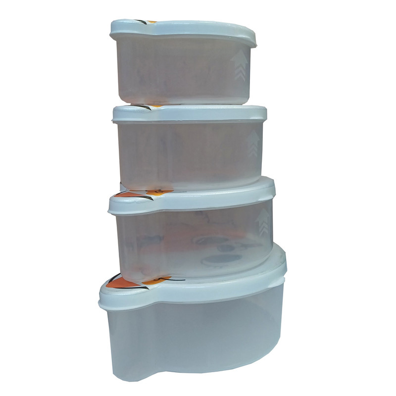 ظرف غذای کودک مدل حیوانات بسته 4 عددی