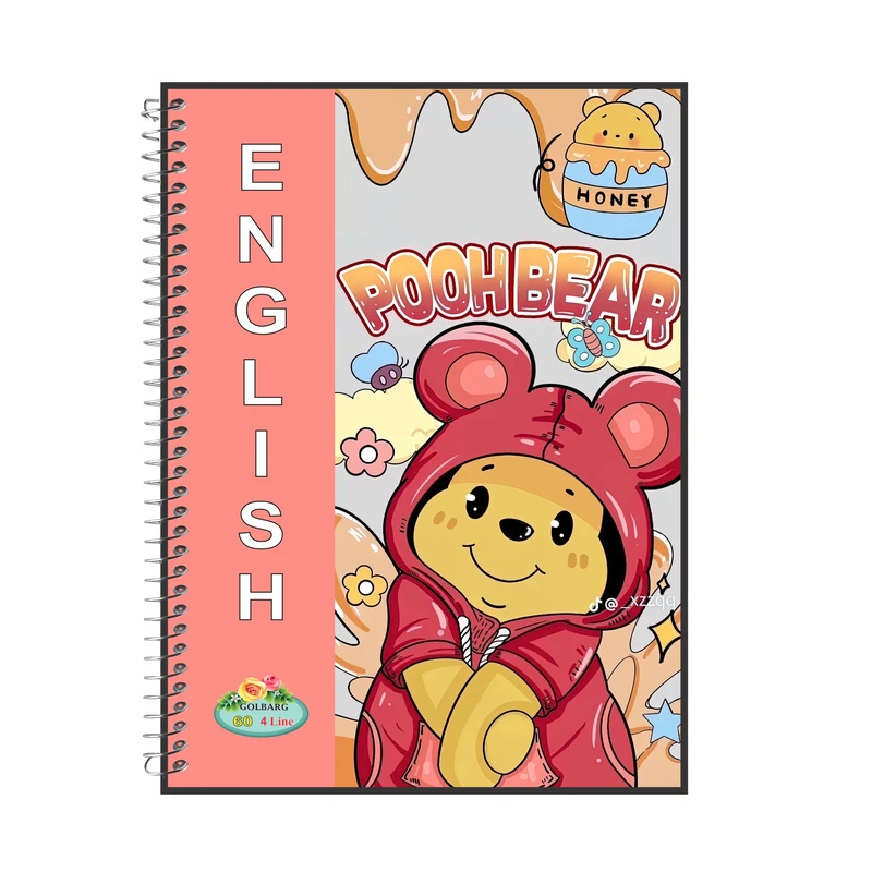 دفتر زبان 60 برگ گلبرگ مدل خرس شکمو کد 2566