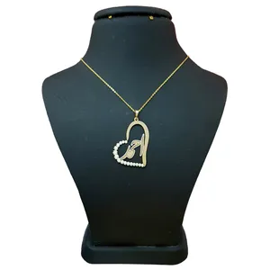 گردنبند نقره مردانه دلی جم طرح قلب و احمد کد D2