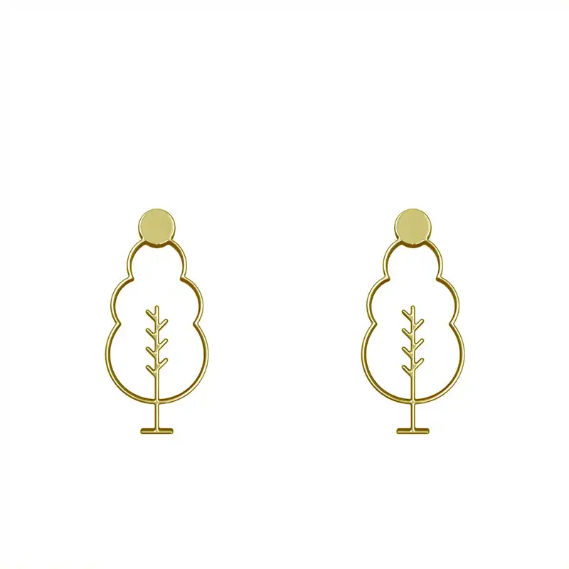 گوشواره طلا 18 عیار زنانه مدوپد مدل درخت کد GA1-15772