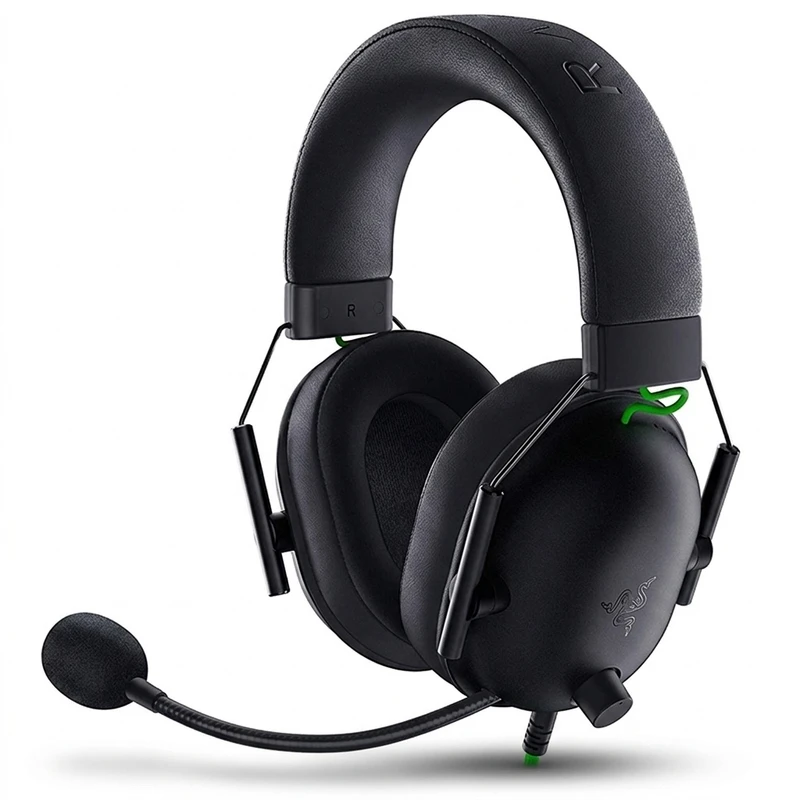 هدست گیمینگ بلوتوثی ریزر مدل blackshark v2 x با نویز کنسلینگ بدنه، نویز کنسلینگ میکروفون (enc)، اتصال از طریق جک 3.5 میلی متری، دارای صدای فراگیر 7.1 کاناله، دارای تکنولوژی صدای 360 درجه