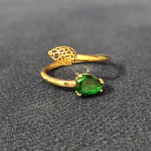 انگشتر طلا 18 عیار زنانه قیراط مدل اشک کد GH216