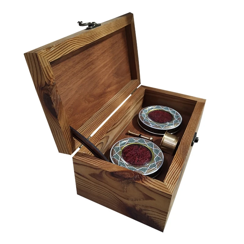 زعفران هدیه به همراه هاون - 2 گرم به همراه هاون و قوری