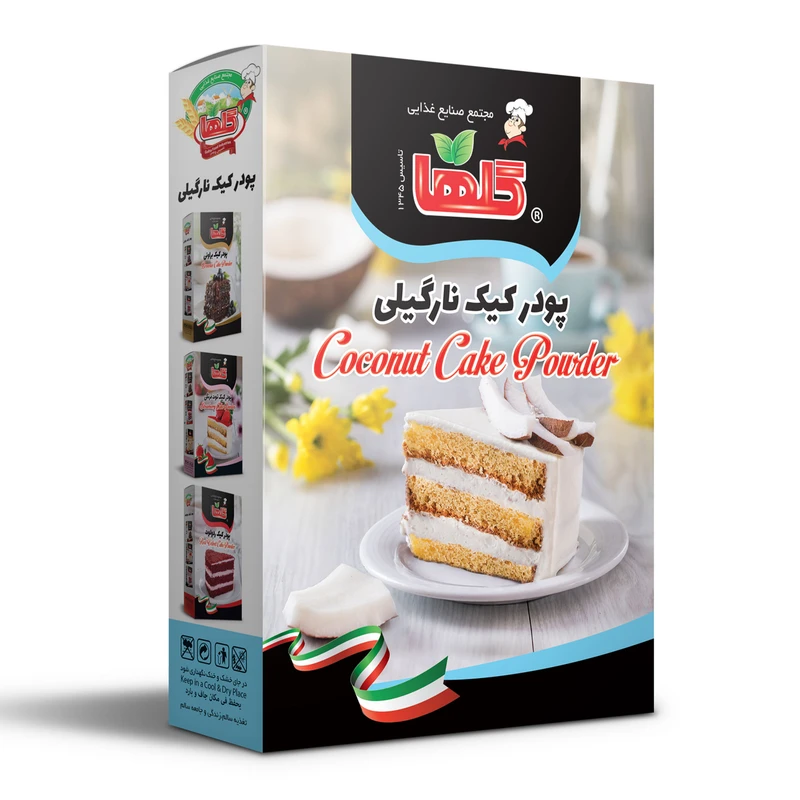 پودر کیک نارگیلی گلها مقدار 450 گرم