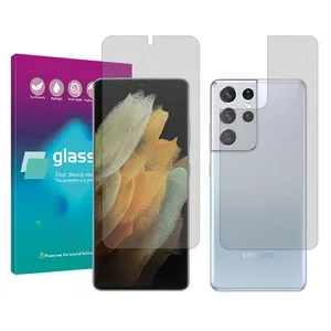 Glass Pro Resistant model Matte screen protector suitable for Samsung Galaxy S21 Ultra 5G mobile phone along with the back protector