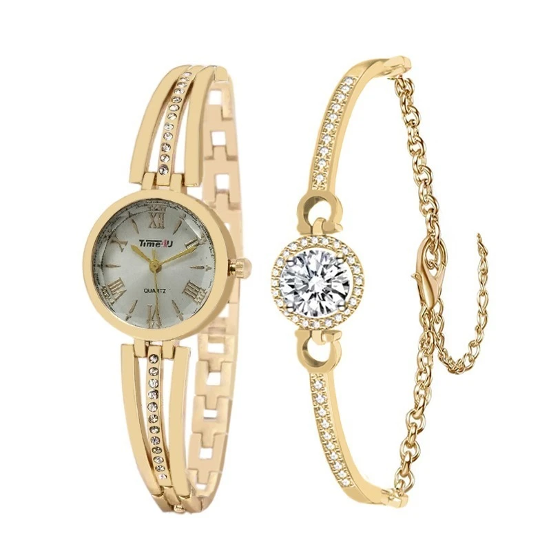 ساعت مچی عقربه ای زنانه مدل فول نگین کد set1 به همراه دستبند