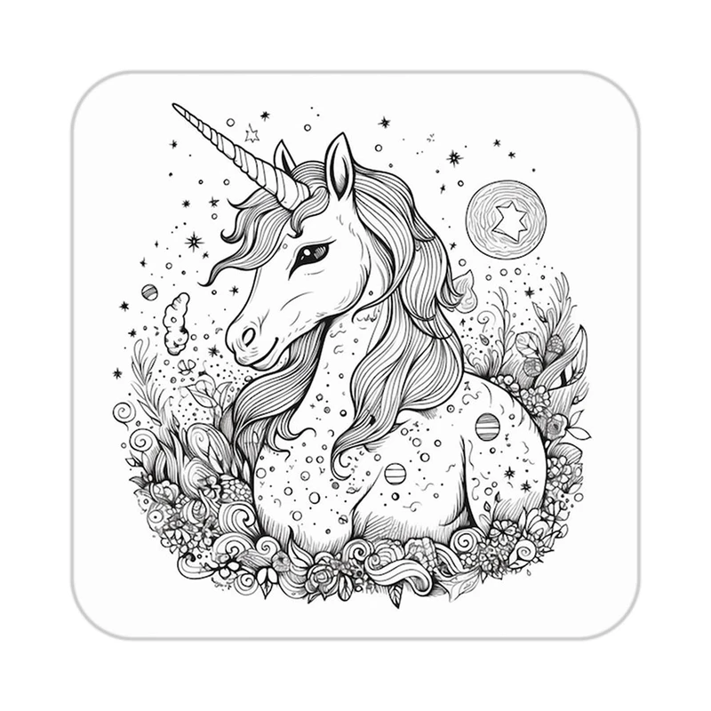 زیر لیوانی کاکتی طرح اسب تک شاخ و یونیکورن مدل mp31550