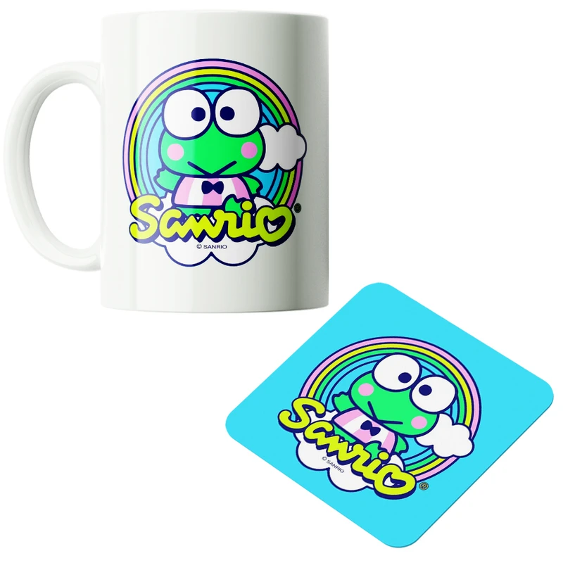 ماگ پاد آفرین مدل کارتونی سانریو کرومی مای ملودی هلوکیتی کد PZ118 به همراه زیرلیوانی