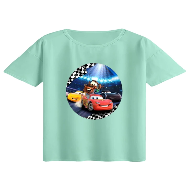 کراپ تی‌شرت آستین کوتاه زنانه مدل ماشین ها