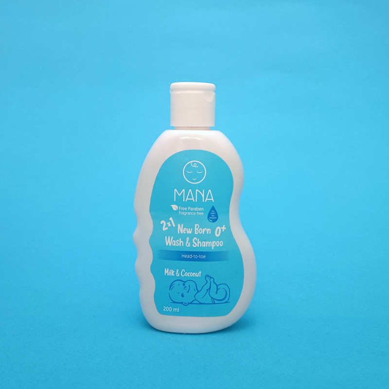شامپو بچه سر و بدن مانا مدل پروتئین روغن نارگیل و عصاره آلوئه ورا حجم 200 میلی لیتر مجموعه دو عددی