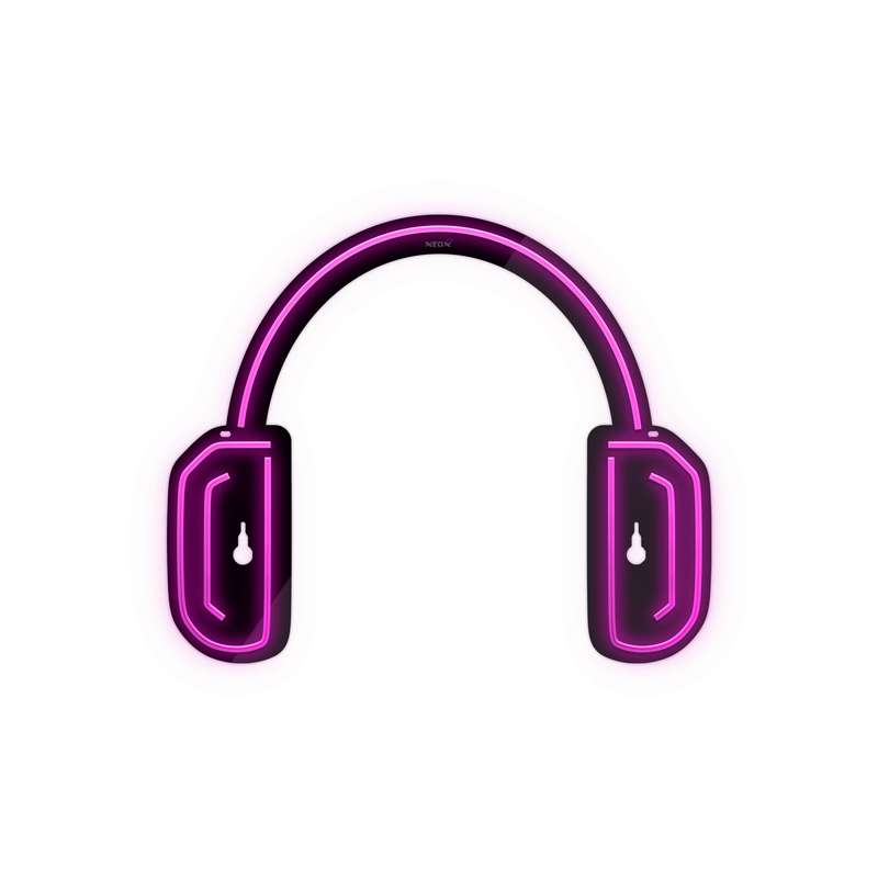 چراغ دیواری نئون دیزاین طرح Headphone-BL_PN