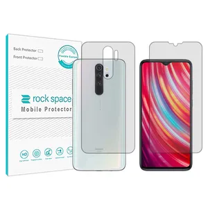 Rockspace transparent screen protector HyGEL model suitable for Xiaomi Redmi Note 8 Pro mobile phone with back protector