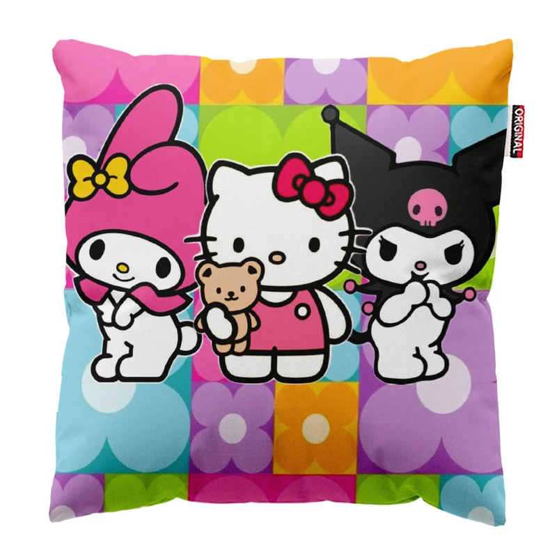  کوسن پاد آفرین طرح کرومی کیتی ملودی کد 2949 سایز 30*30 سانتی متر