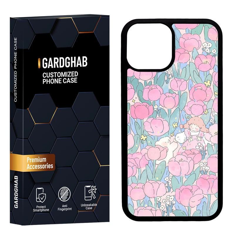 کاور گارد قاب مدل دورژله ای پشت گلس دخترانه مناسب برای گوشی موبایل اپل iPhone 13 Mini