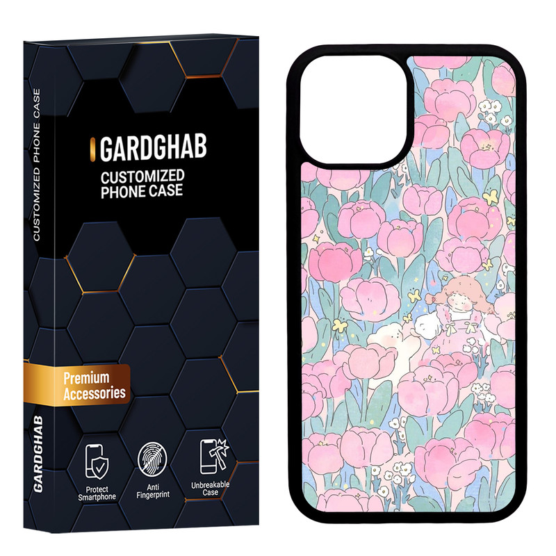 کاور گارد قاب مدل دورژله ای پشت گلس دخترانه مناسب برای گوشی موبایل اپل iPhone 13 Mini