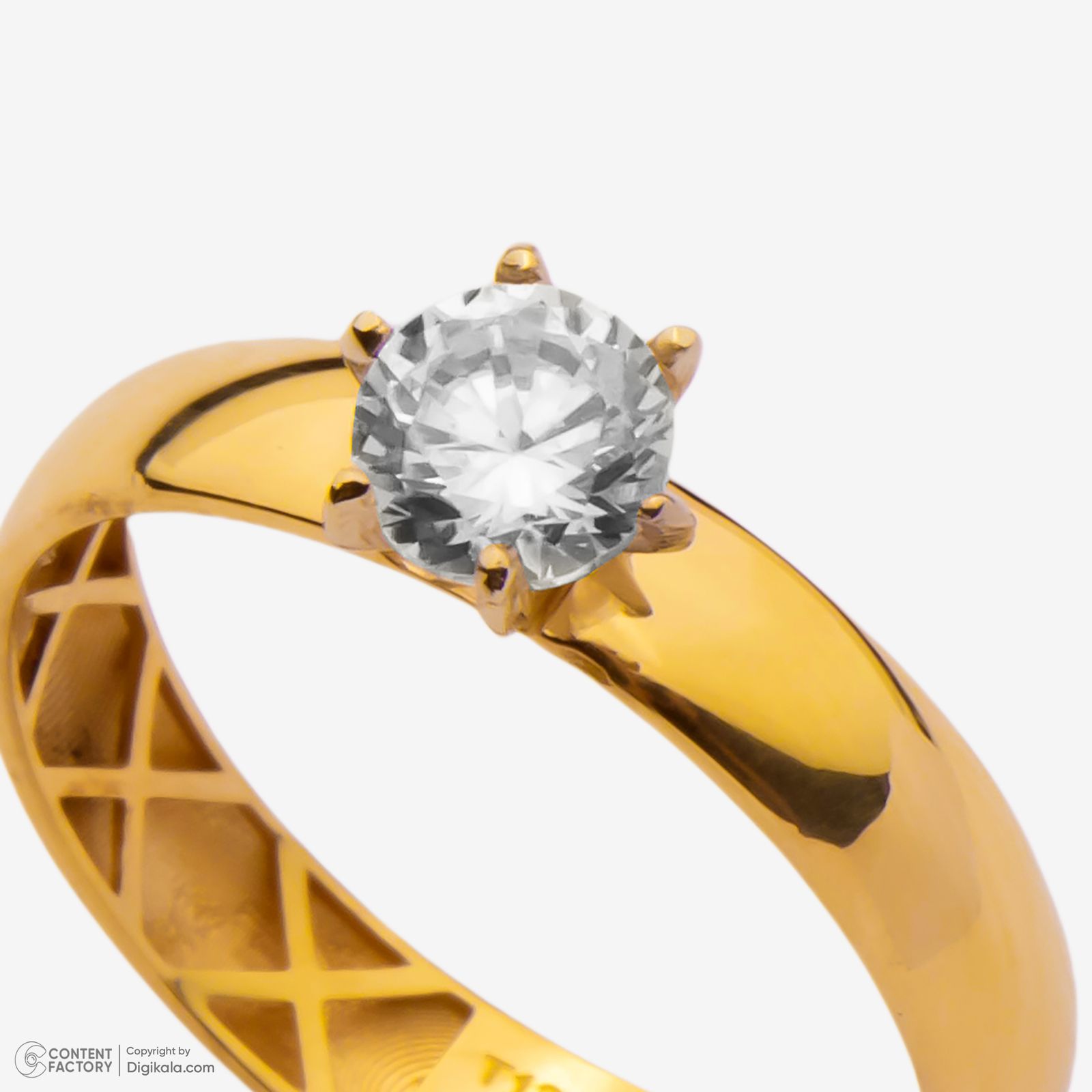 انگشتر طلا 18 عیار زنانه گلدم مدل R347023 سایز 59 -  - 7