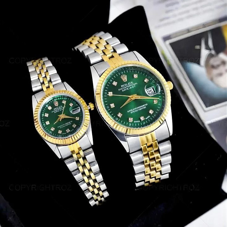 ست ساعت مچی عقربه ای زنانه و مردانه  مدل دیت جاستSs