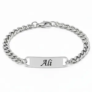 دستبند زنجیری مدل کارتیر اسم علی 