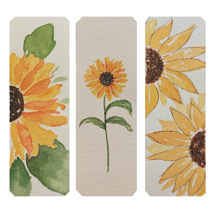 نشانگر کتاب طرح گل آفتابگردان مجموعه 3 عددی