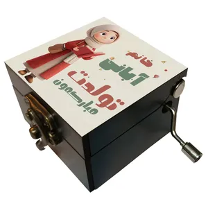 جعبه موزیکال مدل هندلی طرح خانم آبانی تولدت مبارکمون کد 1156