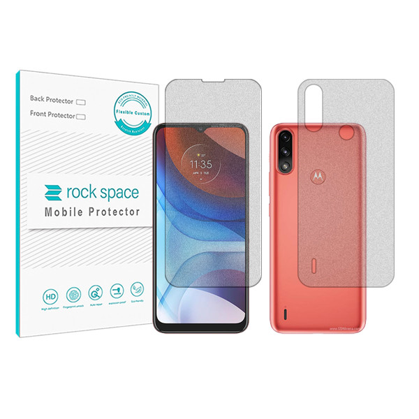 محافظ صفحه نمایش مات راک اسپیس مدل HyMTT مناسب برای گوشی موبایل موتورولا Moto E7i Power به همراه محافظ پشت گوشی