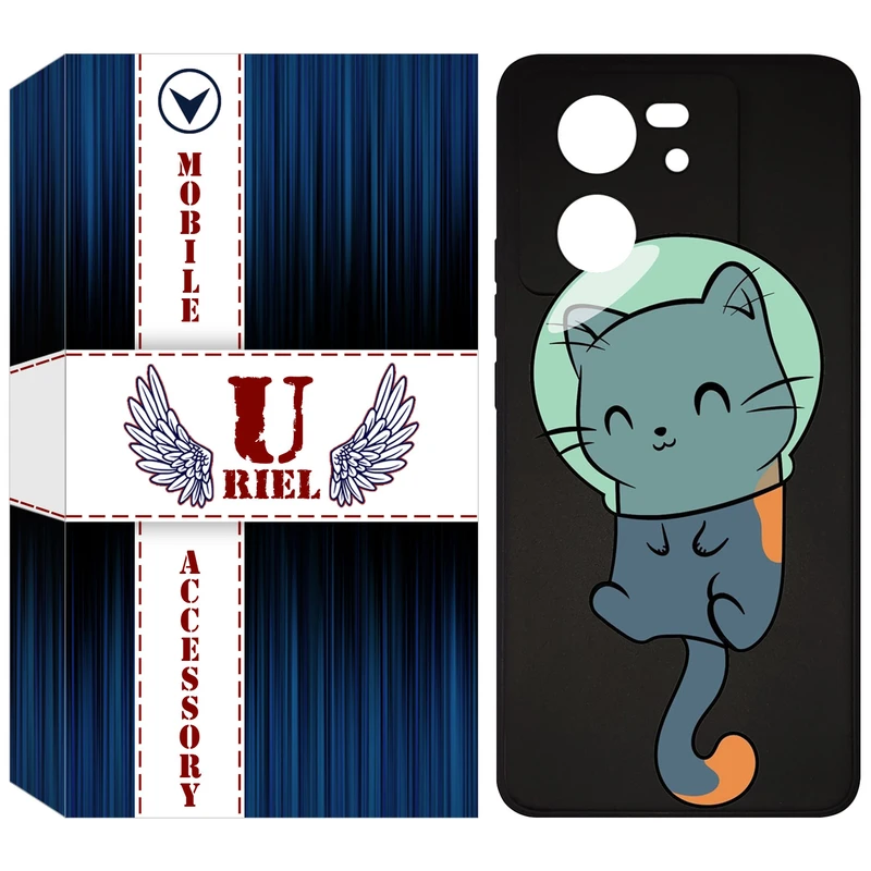 کاور یوریل قاب مدل KSH کد 61 طرح گربه مناسب برای گوشی موبایل شیائومی 13T / 13T Pro / Redmi K60 Ultra